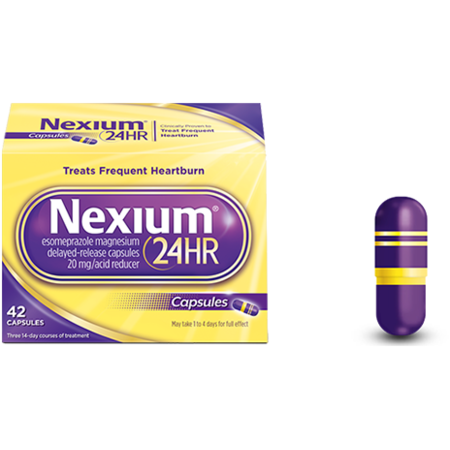 Nexium 24HR Capsules (20mg, 42 Ct) Delayed Release Heartburn Relief, Esomeprazole Magnesium Acid (Best Antacid For Heartburn)