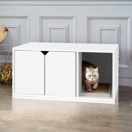 - Way Basics Eco-Friendly Enclosed Cat Litter Box, White