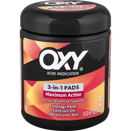 (2 pack) OXY Maximum Action 3 in 1 Acne Treatment Pads, 90