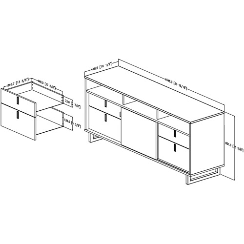 South Shore Uber TV Stand for TVs up to 60'', Multiple Finishes