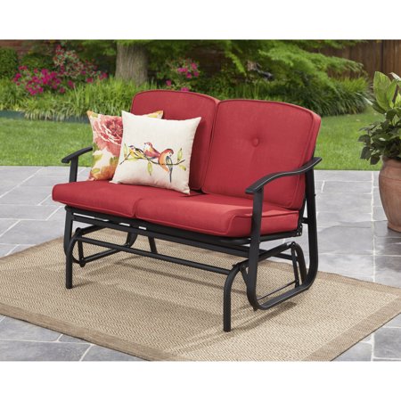 glider outdoor cushions loveseat cushion mainstays patio belden park benches bench walmart porch navy chair swing furniture rocking throughout rocshop