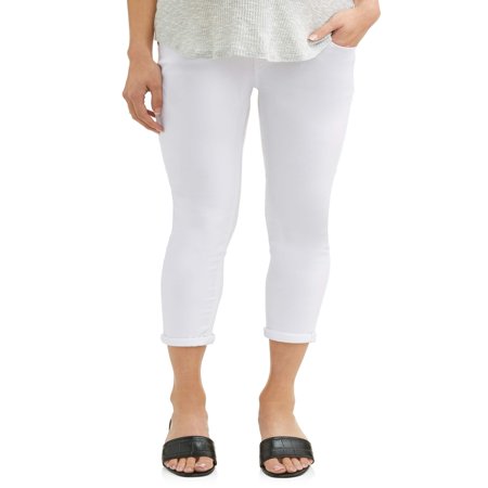 Fine Line Twill Capris - Oh! Mamma Maternity Over Belly Twill Capri Pants - Available in Plus Sizes