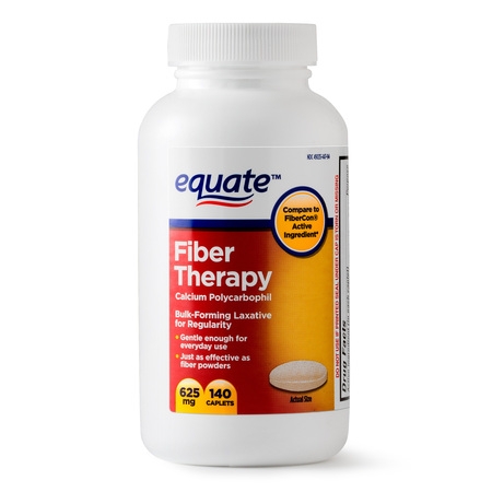 Equate Fiber Therapy Calcium Polycarbophil Caplets, 625 mg, 140 (The Best Fiber Pills)