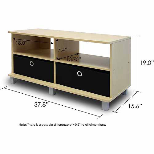 Furinno 11156 Entertainment Center with 2 Collapsible Bin Drawers