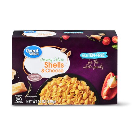 (4 Pack) Great Value Gluten-Free Creamy Deluxe Shells & Cheese, 12 (Best Great Value Products)