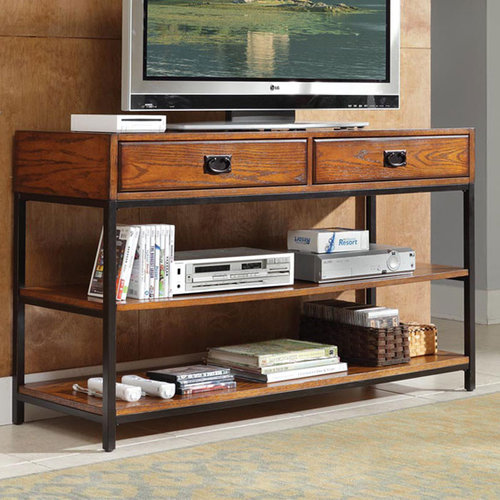 Home Styles Modern Craftsman Distressed Oak TV Stand