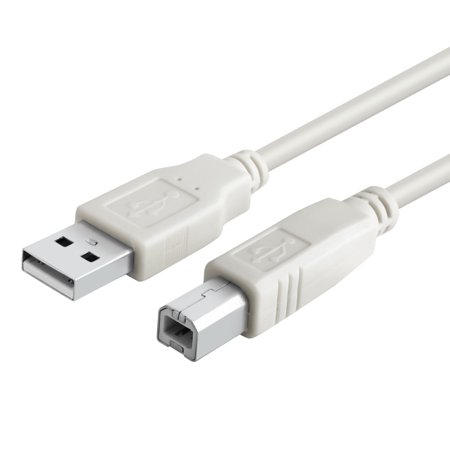 10ft USB Cable for Canon PIXMA MG2520 Inkjet All-in-One Printer - White /