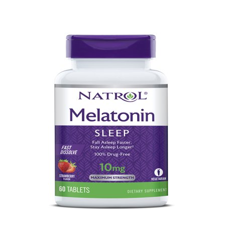 Natrol Melatonin Fast Dissolve Tablets, Strawberry flavor, 10mg, 60