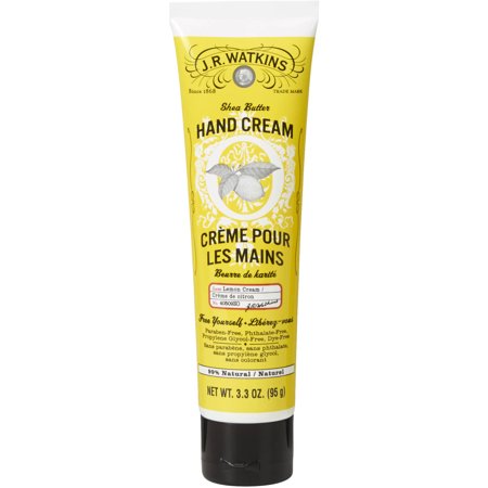 J.R. Watkins Natural Shea Butter Hand Cream, Lemon Cream, 3.3 Oz (Best All Natural Hand Cream)