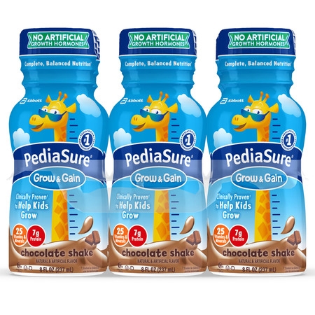 PediaSure Grow & Gain Kids’ Nutritional Shake, with Protein, DHA, and Vitamins & Minerals, Chocolate, 8 fl oz,