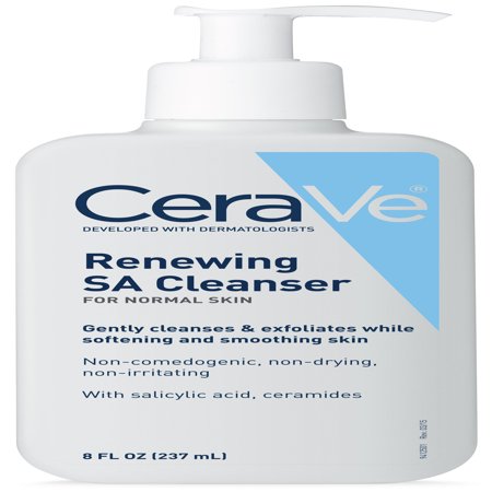 CeraVe Renewing SA Face Cleanser for Normal Skin, 8