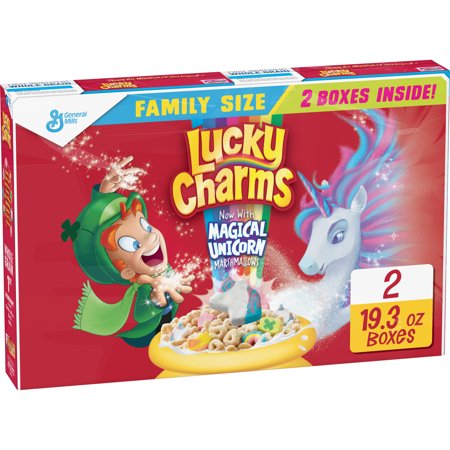 Lucky Charms, Gluten Free, Cereal, Family Size 2 Pack, 38.6