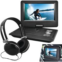Ematic EPD116BL 10" Portable DVD Player with Headphones and Car-Headrest Mount - Black