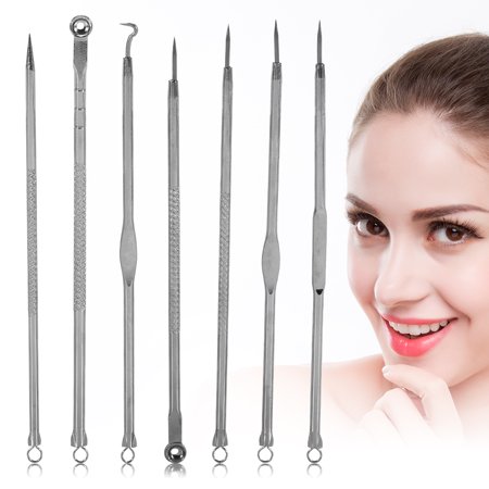 Dioche 7Pcs Blackhead Acne Remover Pimple Comedone Extractor Tool Best Acne Removal Kit - Treatment for Blemish,  Removing for Risk Free Nose Face (Best Itunes Duplicate Remover)