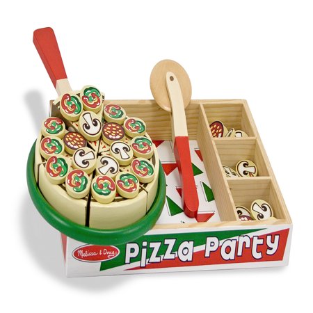 Melissa & Doug Pizza Party Wooden Play Food Set - Walmart.com