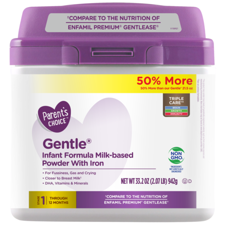 Parent's Choice Non-GMO Premium Gentle Infant Formula with Iron, 33.2 (Earth's Best Organic Soy Infant Formula With Iron 23.2 Ounce)