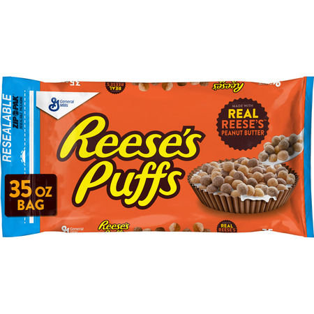 (2 Pack) Reese's Puffs Cereal, Peanut Butter Cup, 35 Oz (Best Peanut Butter Cereal)
