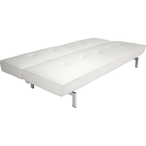 Belle Faux Leather Convertible Futon Sofa Bed, White