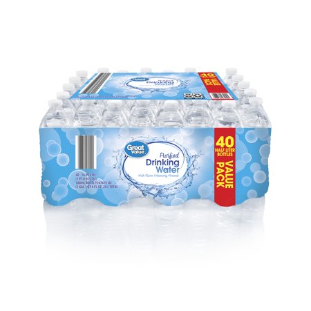 Great Value Purified Drinking Water, 16.9 fl oz, 40 count - Walmart.com