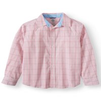 Long Sleeve Stretch Button Up Plaid Shirt (Little Boys, Big Boys, & Husky)