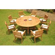 Dining Table Patio Set For 8 Teak Dining Set 8 Seater 9 Pc 72 Round Table And