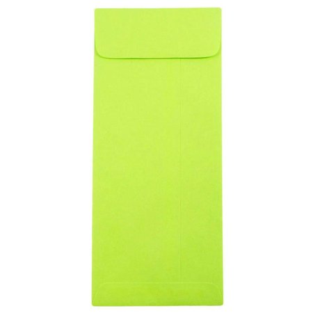 Ultra Thin Envelope - JAM Paper #10 Open End Policy Envelope, 4 1/8 x 9 1/2, Brite Hue Ultra Lime Green, 50/pack
