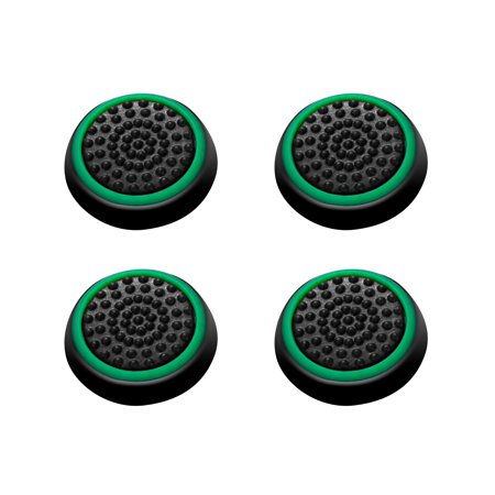 Insten 4pcs Black/Green Silicone Thumb Thumbstick Grips Analog Stick Cover Caps for Xbox 360 Xbox One PS4 PS3 PS2 Sony PlayStation 2 3 4