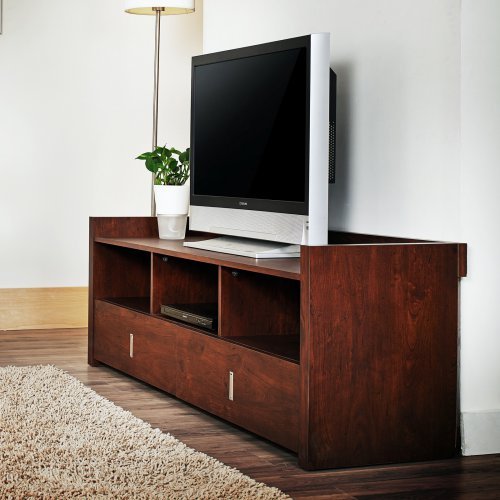 Furniture of America Helenza 60 in. Vintage Walnut Entertainment TV Stand