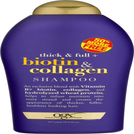 OGX Thick & Full Biotin & Collagen Shampoo, 19.5 (Best Shampoo For Dark Hair)