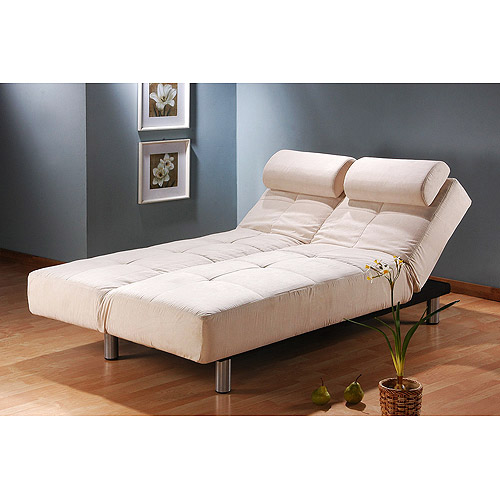 Atherton Home Manhattan Convertible Futon Sofa Bed and Lounger, Pearl