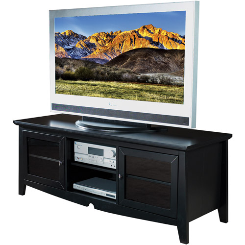 Ebony TV Stand with Doors, for TVs up to 60''