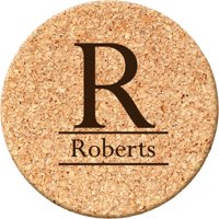 Personalized Initial Round Cork Coasters