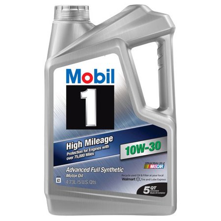 (3 Pack) Mobil 1 10W-30 High Mileage Full Synthetic Motor Oil, 5