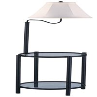 Mainstays Transitional Glass End Table Lamp, Matte Black