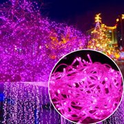 Pink Christmas Lights 100 Led Rgb Multi Color Fairy String Lights Lamp For Xmas Tree Holiday Wedding Party