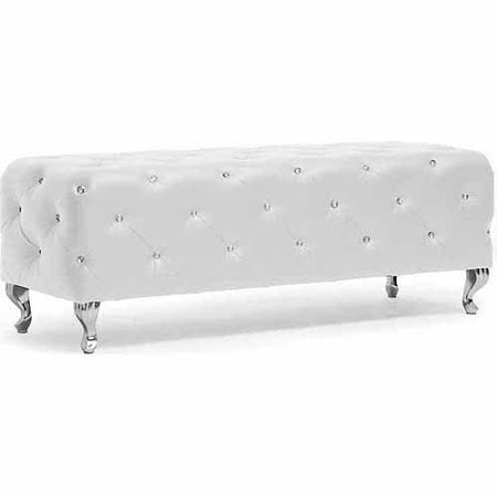 - Baxton Studio Stella Crystal Tufted Leather Modern Bench, Multiple Colors