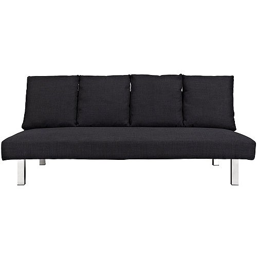 Casey Low Back/Deep Seat Futon, Black Linen