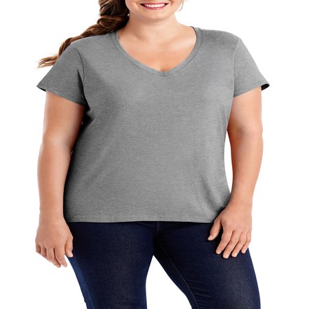 Hanes - Hanes Women's Plus-Size X-temp Short Sleeve V-neck - Walmart.com