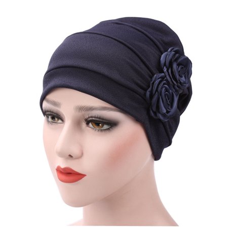 Turban Hat Stylish Flowers Chemo Beanie Turban Headwear Chemo Cap Head Cover Wrap for