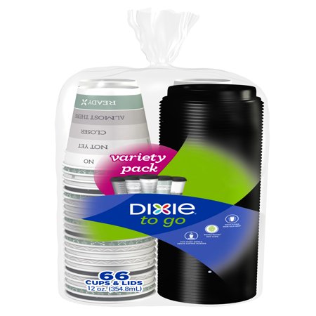 Dixie To Go Paper Hot Cups, 12 oz, 66 Count