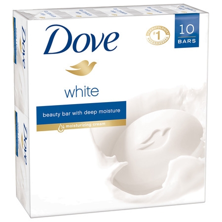 Dove White Beauty Bar, More Moisturizing than Bar Soap, 4 oz, 10