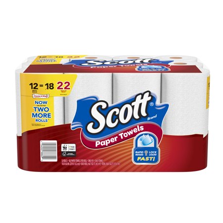 Scott Paper Towels, 12 Mega Rolls (22 Regular Rolls), Choose-A-Sheet ...
