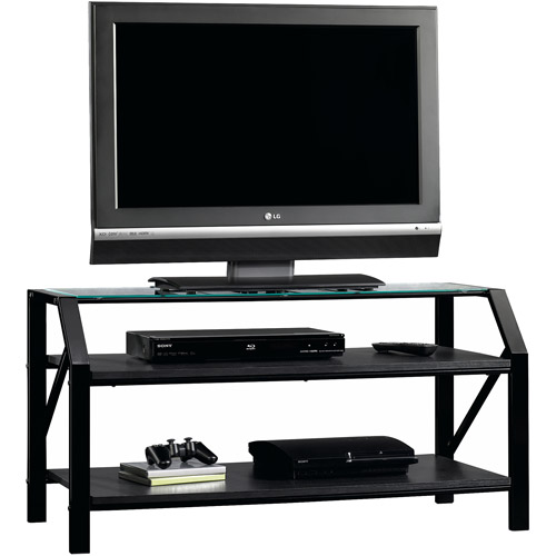 Sauder Beginnings Black Panel TV Stand for TVs up to 47''