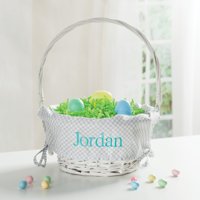 Personalized Wicker Easter Basket – Grey Liner