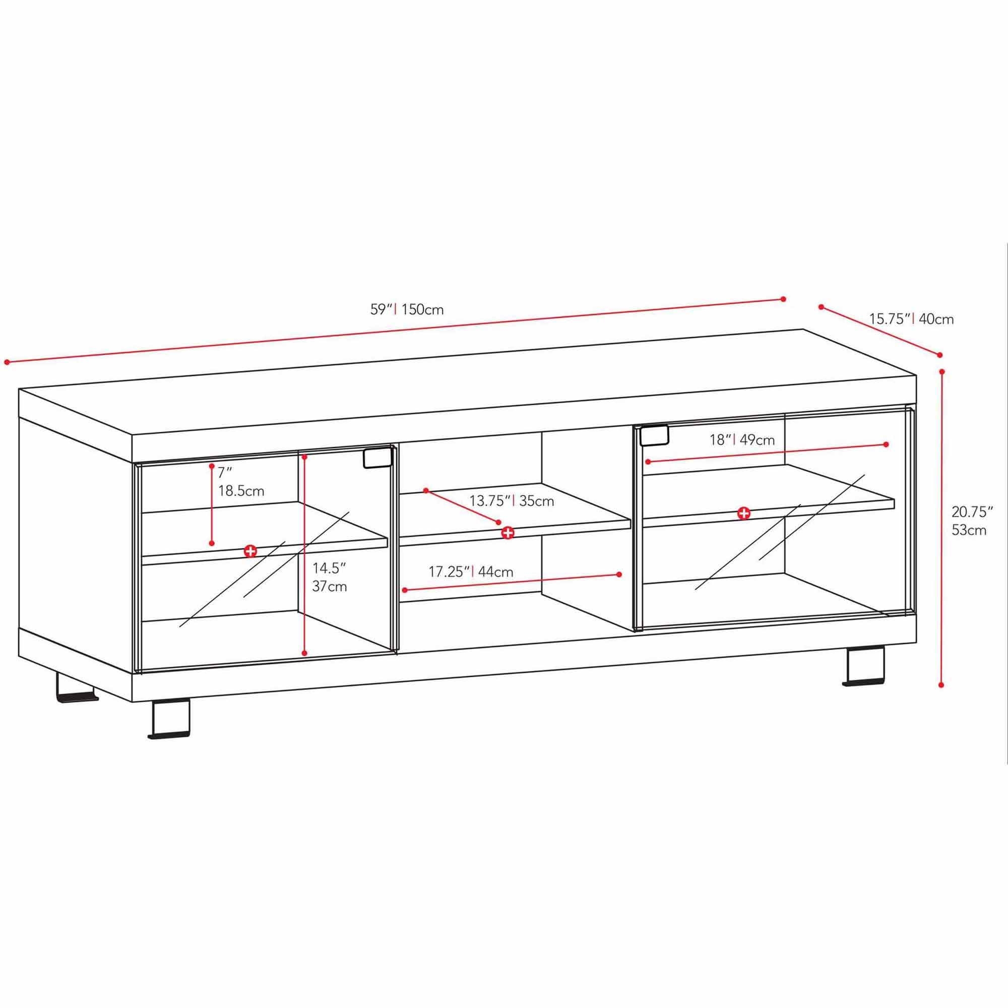 Sonax Holland Ravenwood Black TV Bench for TVs up to 68''