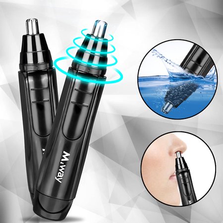 2019 New M.way Wet Dry Electric Portable Personal Ear Nose Eyebrow Mustache Face Hair Removal Trimmer Shaver Clipper Cleaner Remover Tool for Men Women With Stainless Steel (Best Shaving Blades 2019)