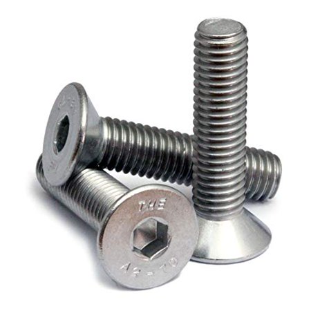 Screw Cap Closure (50) M8-1.25 x 40mm (FT) - Stainless Steel Flat Head Socket Caps Screws Countersunk DIN 7991 - A2-70/18-8 - MonsterBolts (50, M8 x 40mm) ()