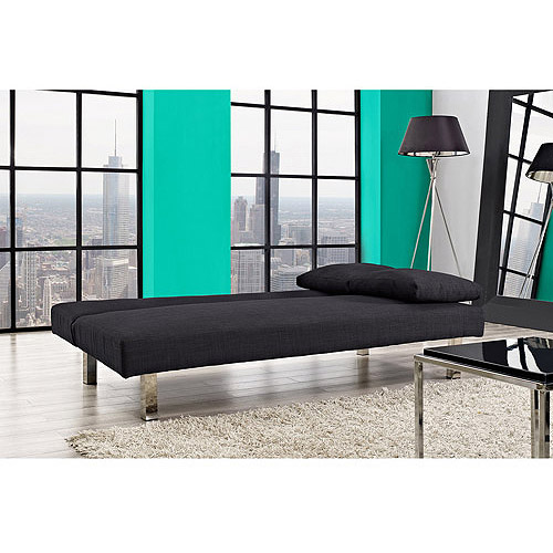 Casey Low Back/Deep Seat Futon, Black Linen