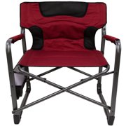 Oversized Camping Chairs Ozark Trail L Folding Padded Director Chair With Side Table Red 600 Lb Capacity