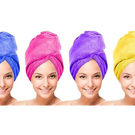 Towel Unit - Microfiber Hair Twist Towel Hair Drying Towel Clean Dry - 4 UNITS